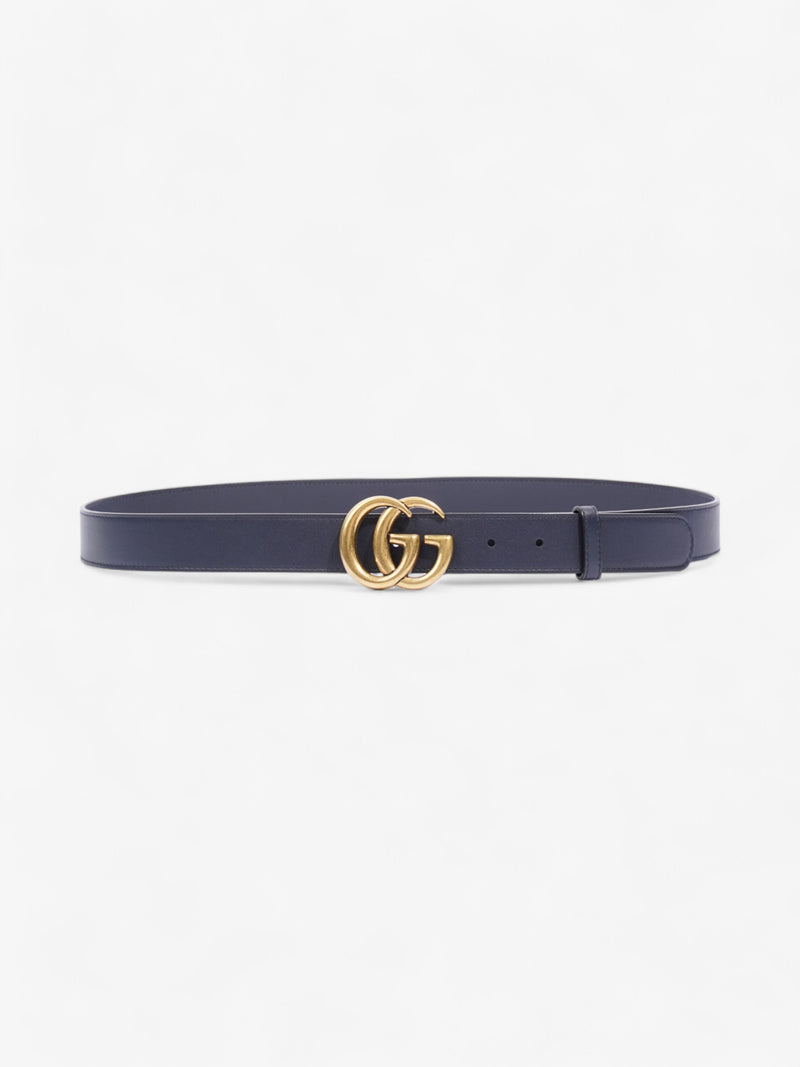  Gucci GG Marmont Belt Navy Leather 100cm 40