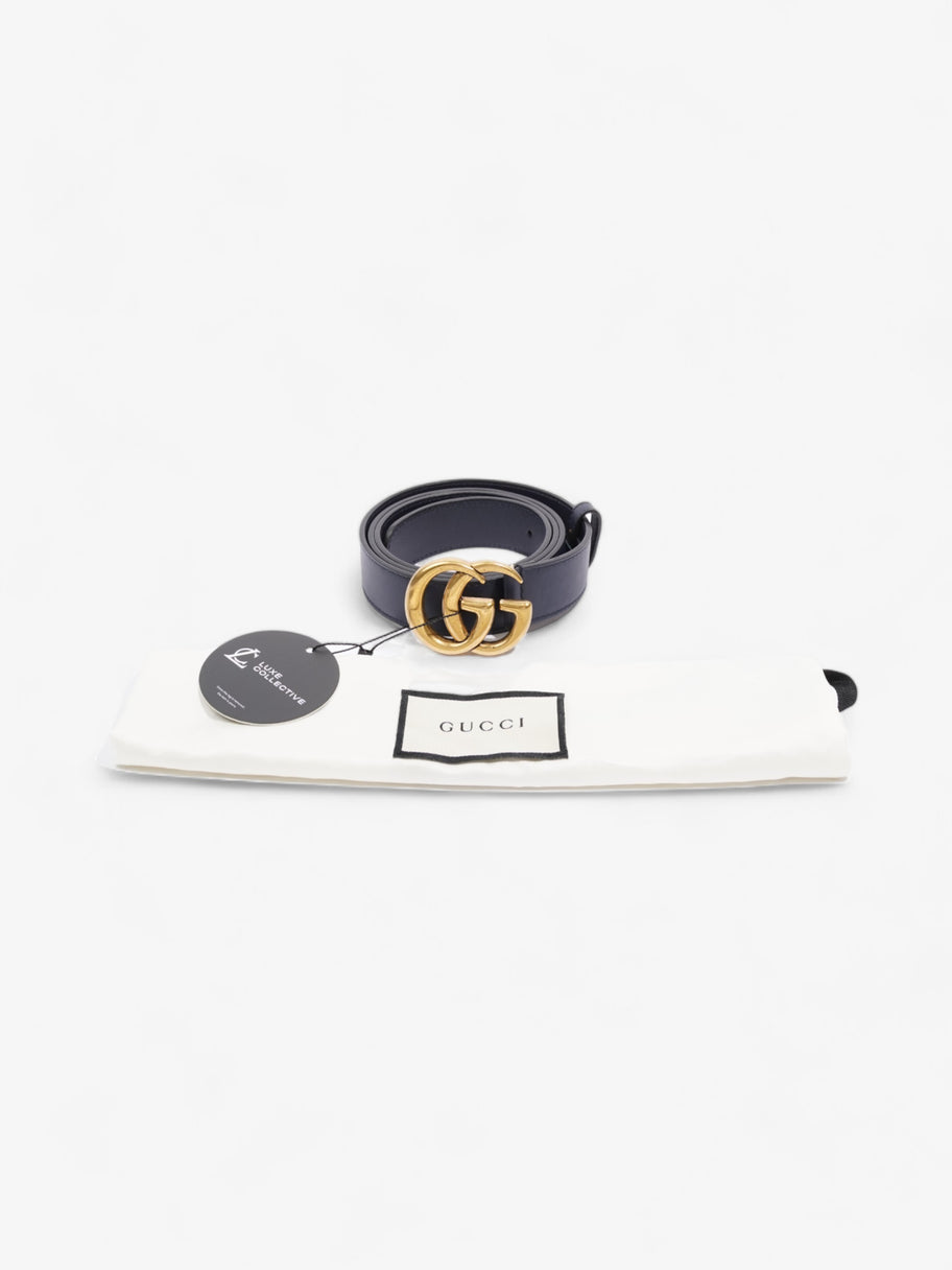 Gucci GG Marmont Belt Navy Leather 100cm 40