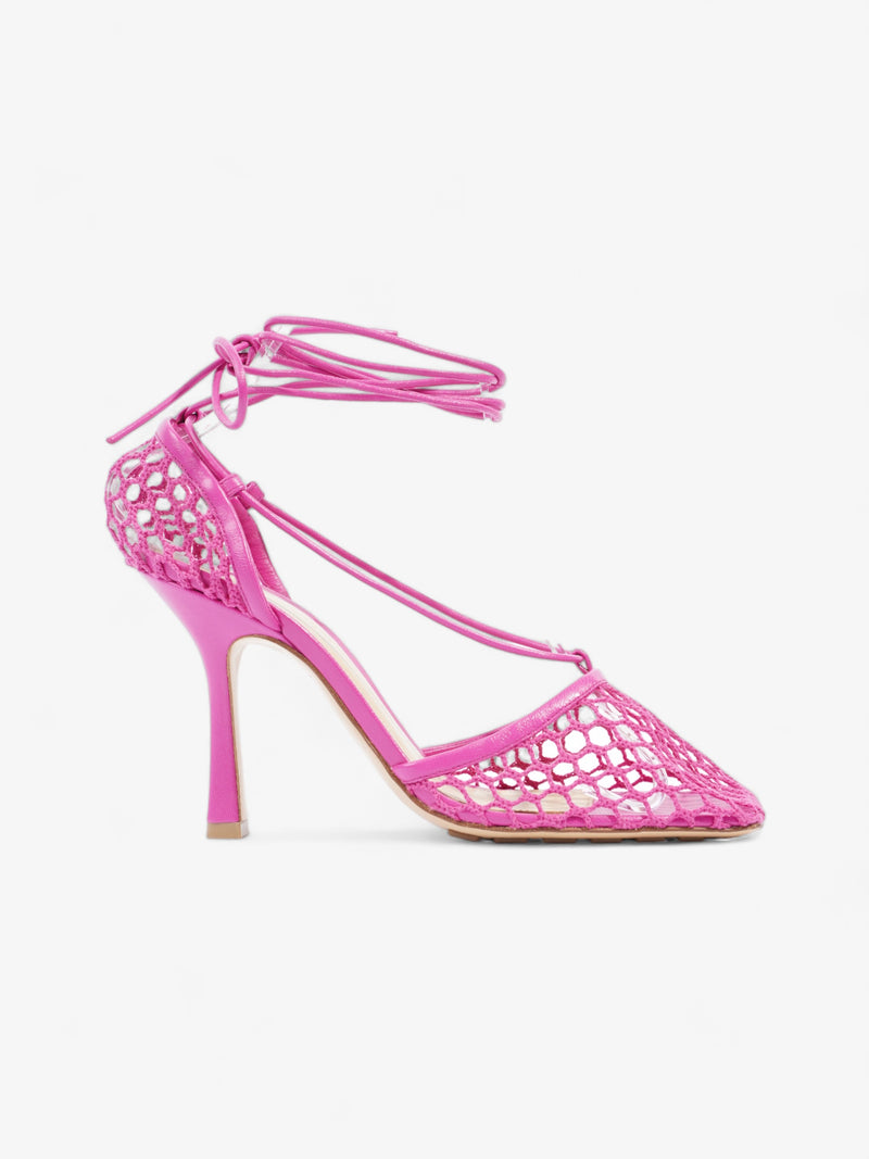  Bottega Veneta Lace Up Pumps 80 Pink Mesh EU 37.5 UK 4.5