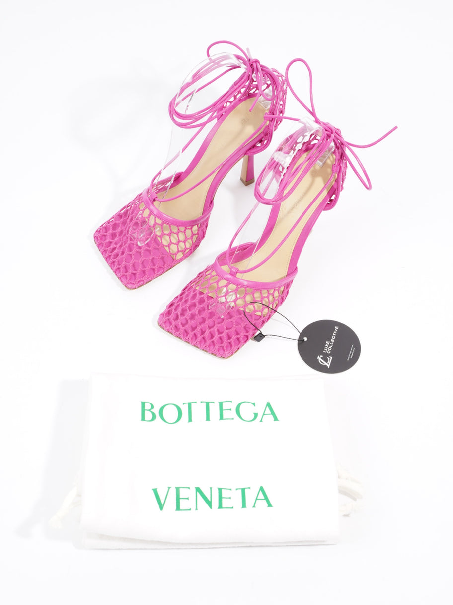 Bottega Veneta Lace Up Pumps 80 Pink Mesh EU 37.5 UK 4.5 Image 10