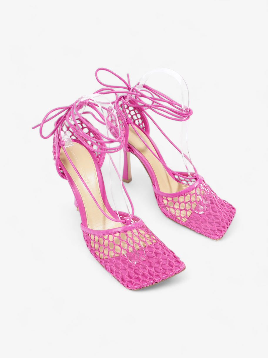 Bottega Veneta Lace Up Pumps 80 Pink Mesh EU 37.5 UK 4.5 Image 2