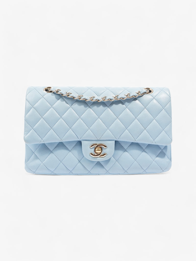  Chanel Classic Double Flap Light Blue Caviar Leather Medium