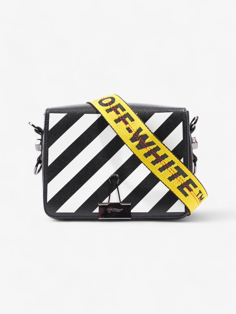  Off White Binder Clip Diag Bag Black / White / Yellow Leather