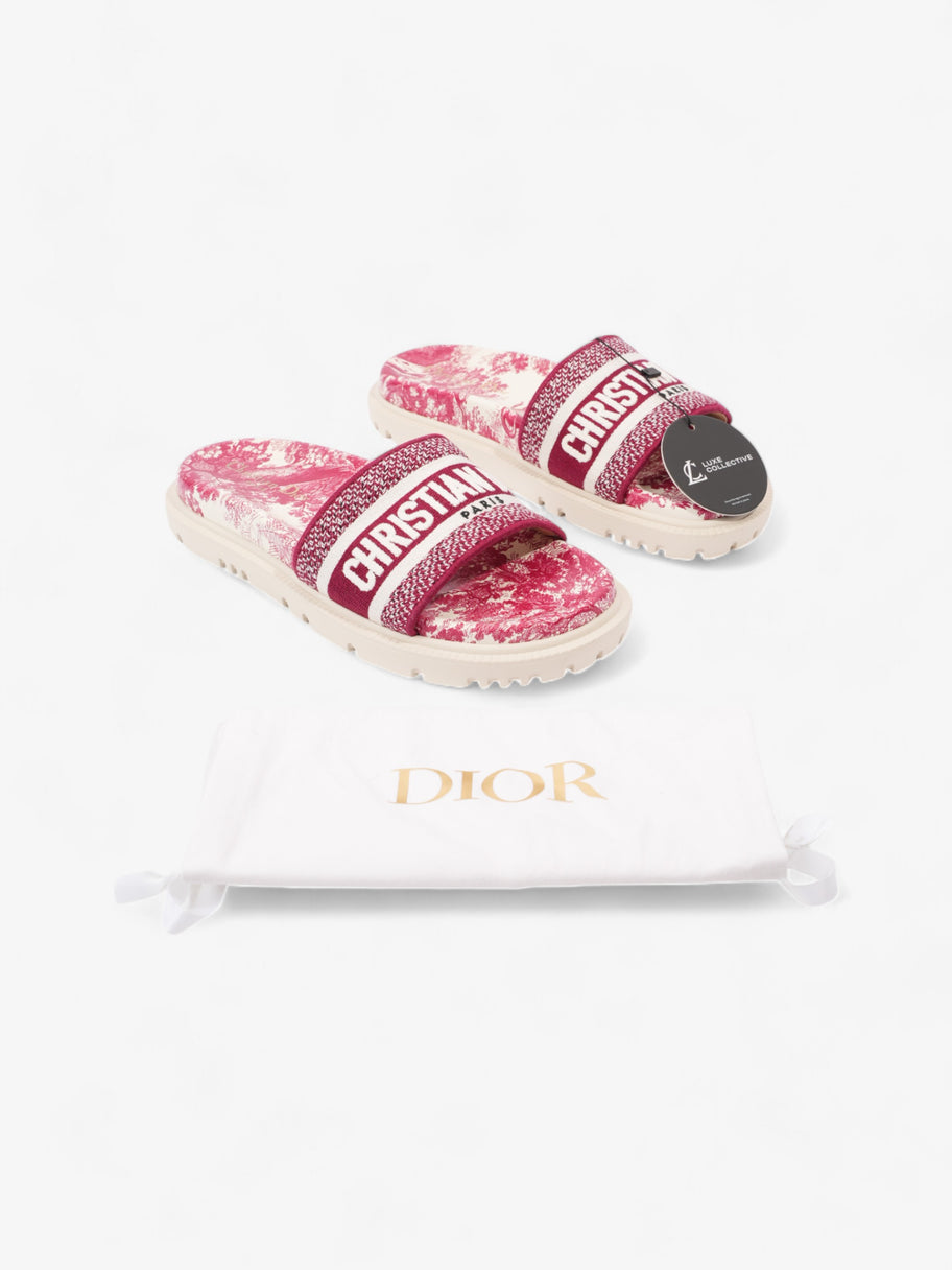 Christian Dior Dway Slides Burgundy / White Canvas EU 38 UK 5 Image 10