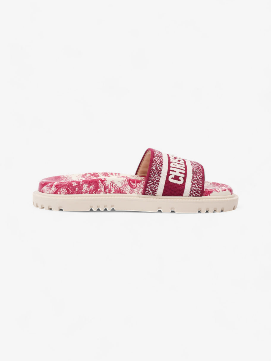 Christian Dior Dway Slides Burgundy / White Canvas EU 38 UK 5 Image 4