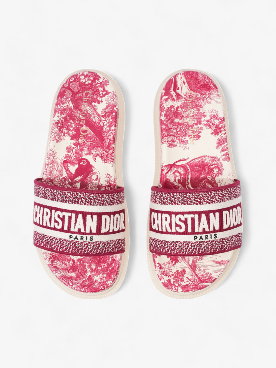 Christian Dior Dway Slides Burgundy / White Canvas EU 38 UK 5 Image 8