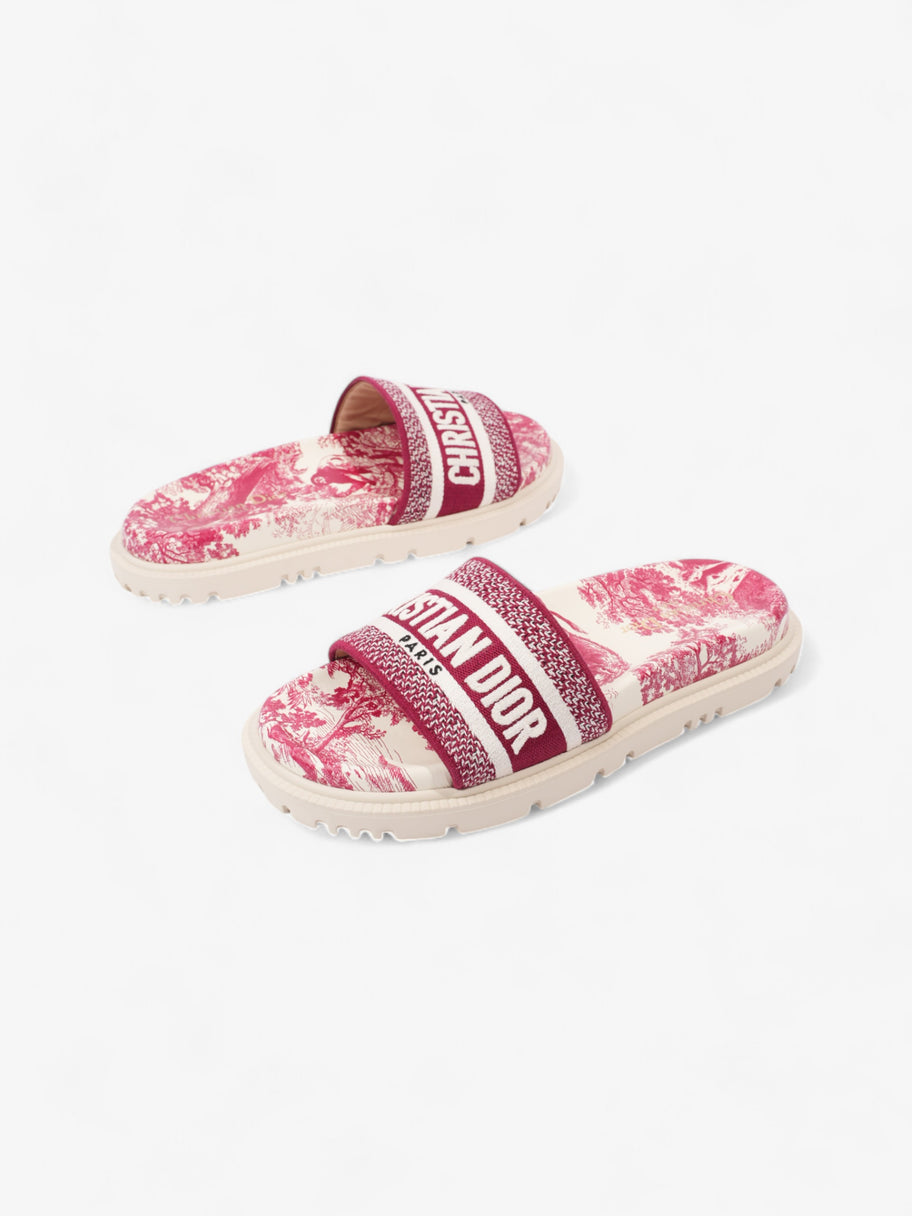 Christian Dior Dway Slides Burgundy / White Canvas EU 38 UK 5 Image 9