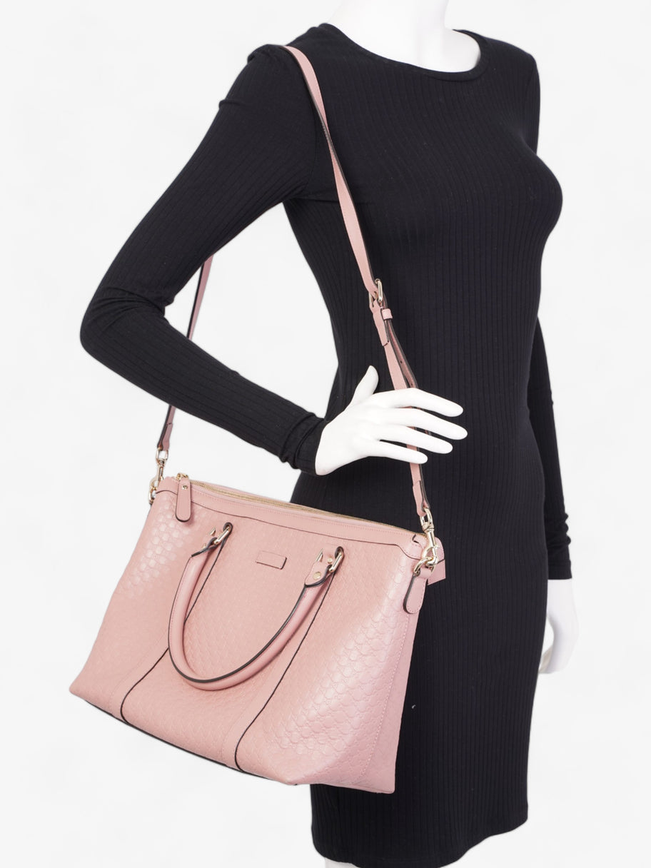 Gucci Microguccissima Tote Pink Leather Image 2