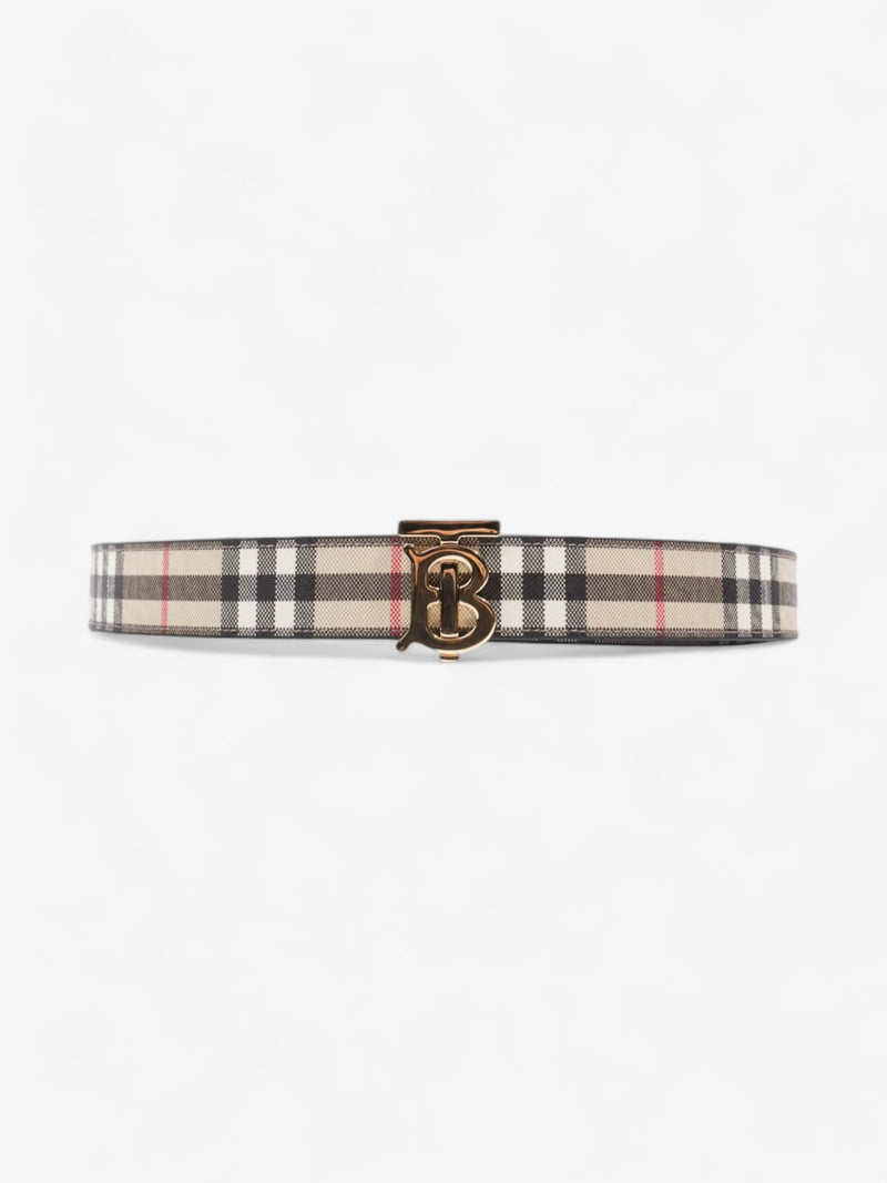  Reversible Check Belt Burberry Check / Black Coated Canvas L