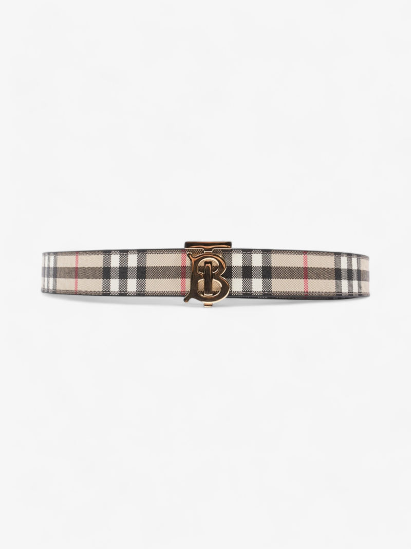  Burberry Reversible Check Belt Burberry Check / Black Coated Canvas L