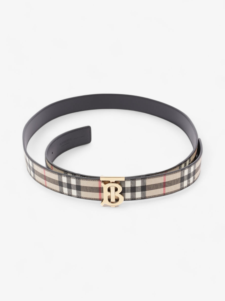 Burberry Reversible Check Belt Burberry Check / Black Coated Canvas L Image 3