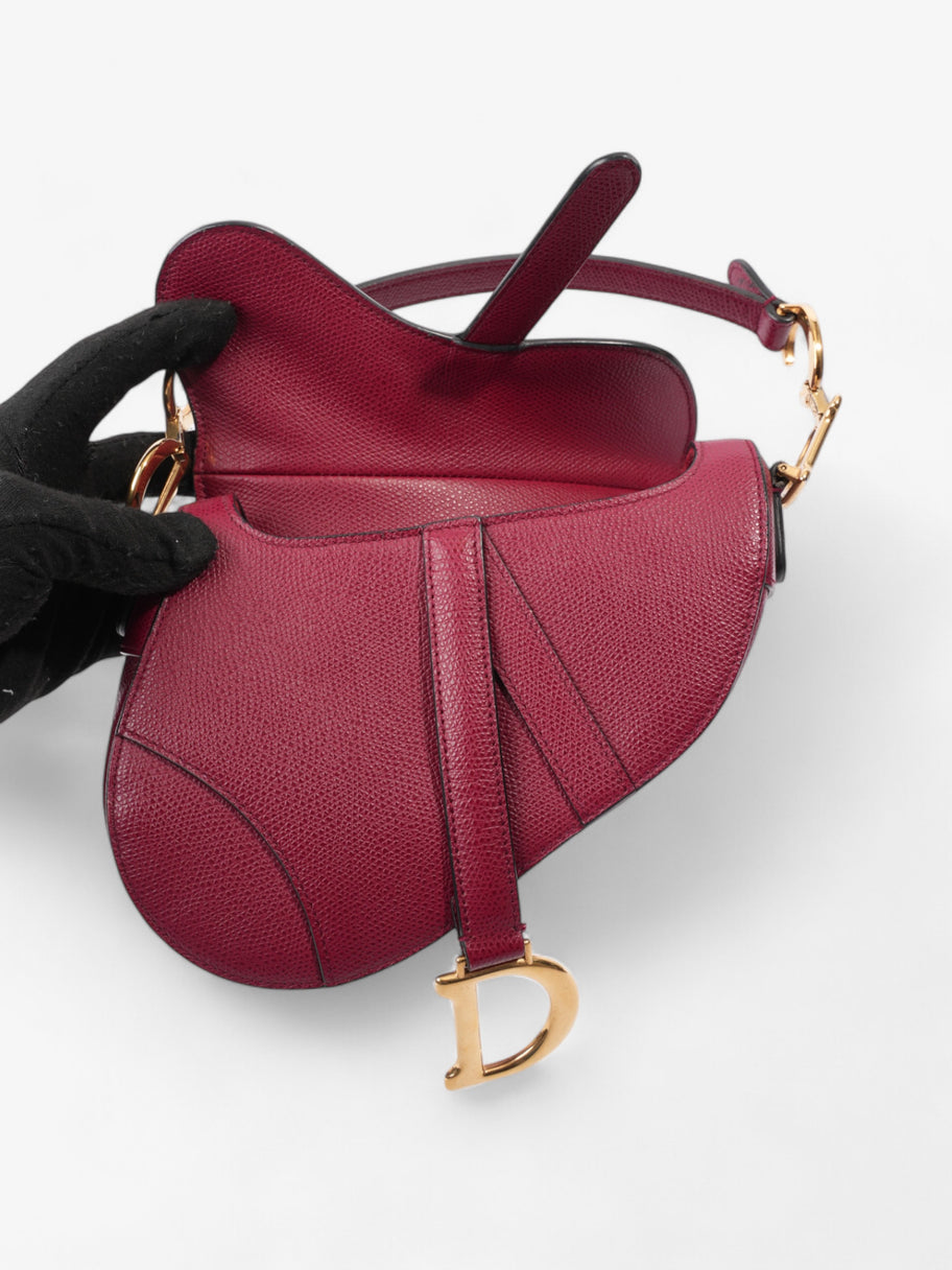 Christian Dior Mini saddle bag Bordeaux Red Calfskin Leather Mini Image 7