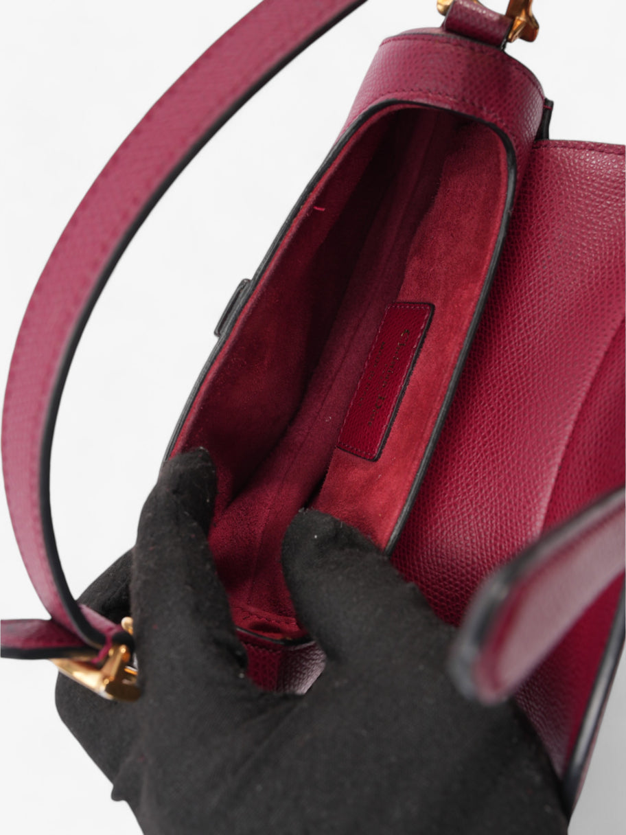 Christian Dior Mini saddle bag Bordeaux Red Calfskin Leather Mini Image 8