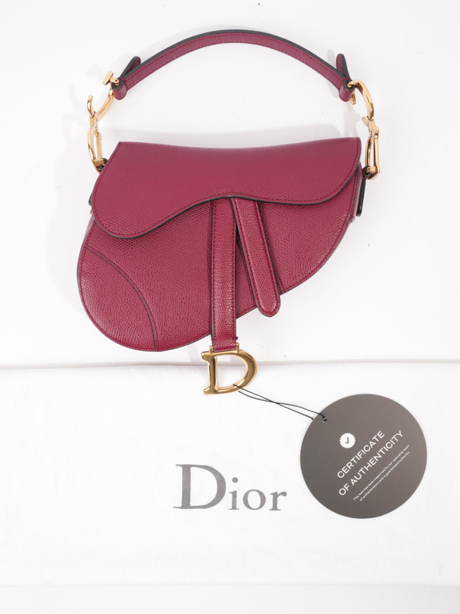 Christian Dior Mini saddle bag Bordeaux Red Calfskin Leather Mini Image 9