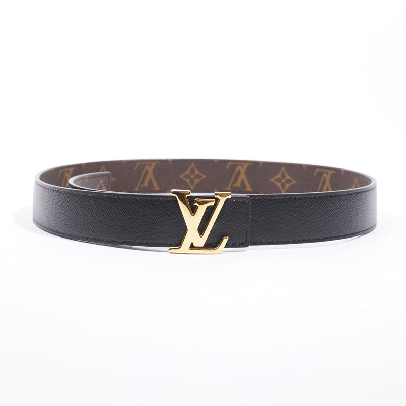  Louis Vuitton LV Initials Reversible Belt Monogram / Black Coated Canvas 80cm 32