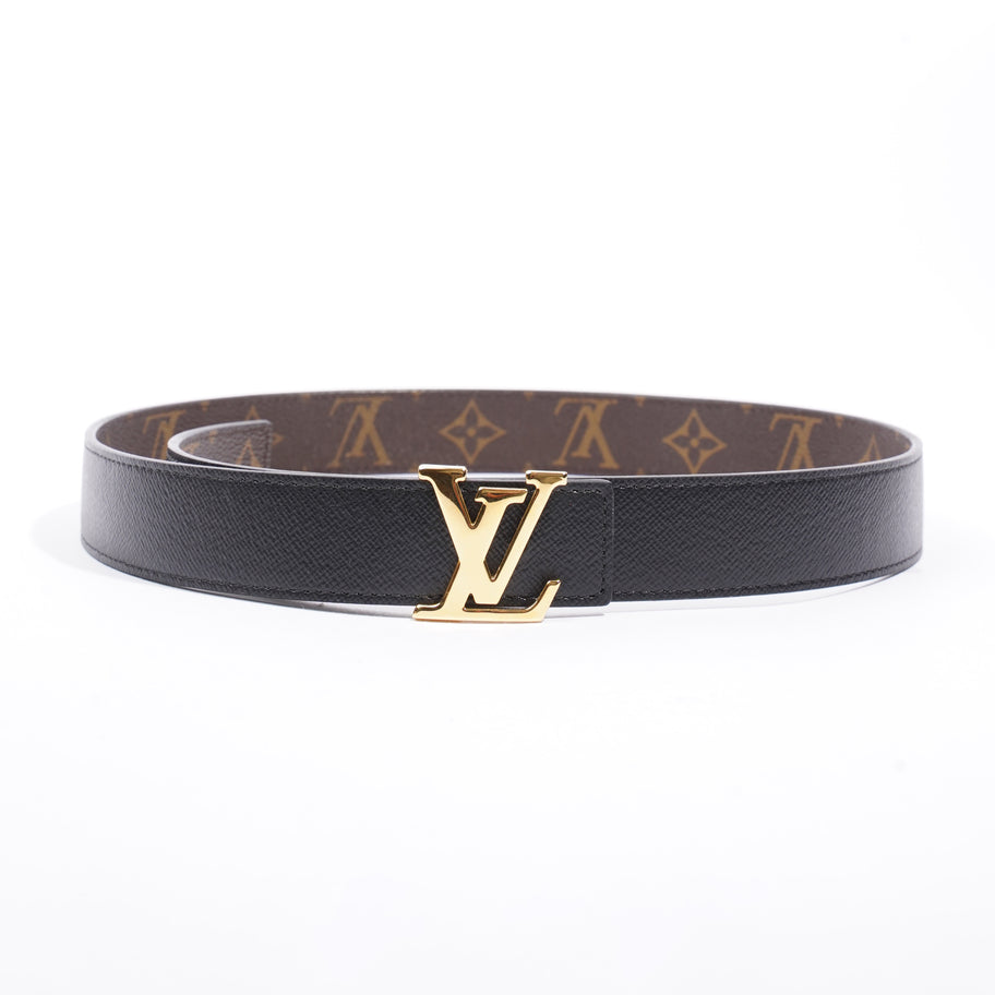 Louis Vuitton LV Initials Reversible Belt Monogram / Black Coated Canvas 80cm 32