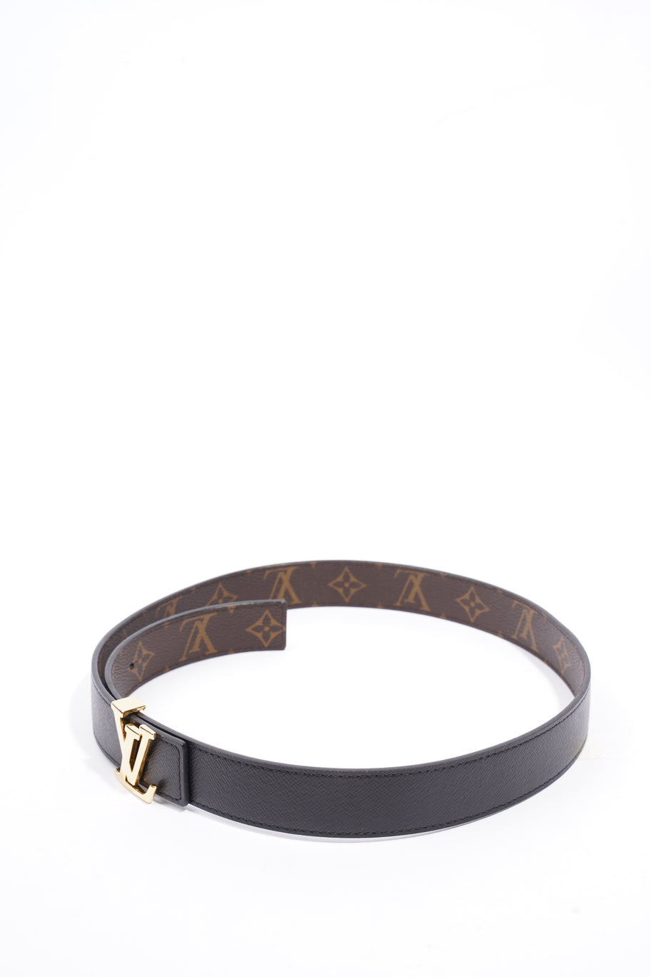 Louis Vuitton LV Initials Reversible Belt Monogram / Black Coated Canvas 80cm 32