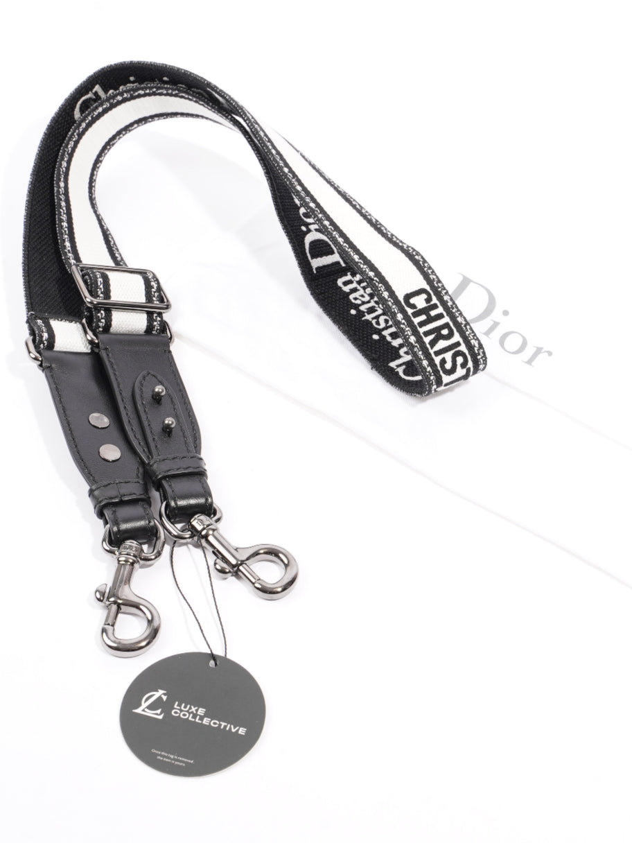 Adjustable Shoulder Strap Logo  Black / White Canvas Image 7