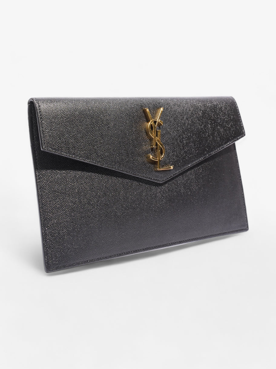 Saint Laurent Uptown Clutch Black Grained Leather Image 5