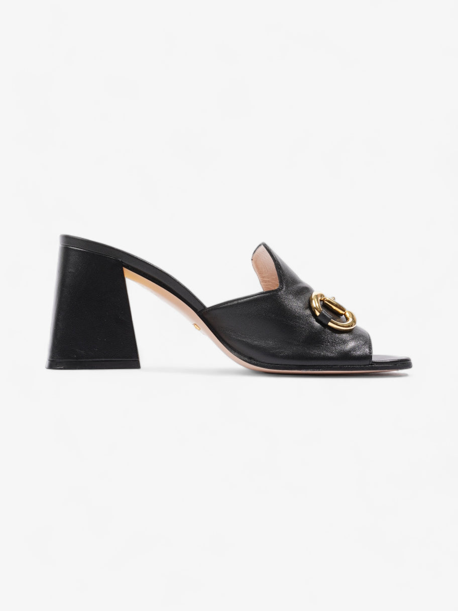 Gucci Horsebit Heeled Mules 80mm Black Leather EU 39 UK 6 Image 4