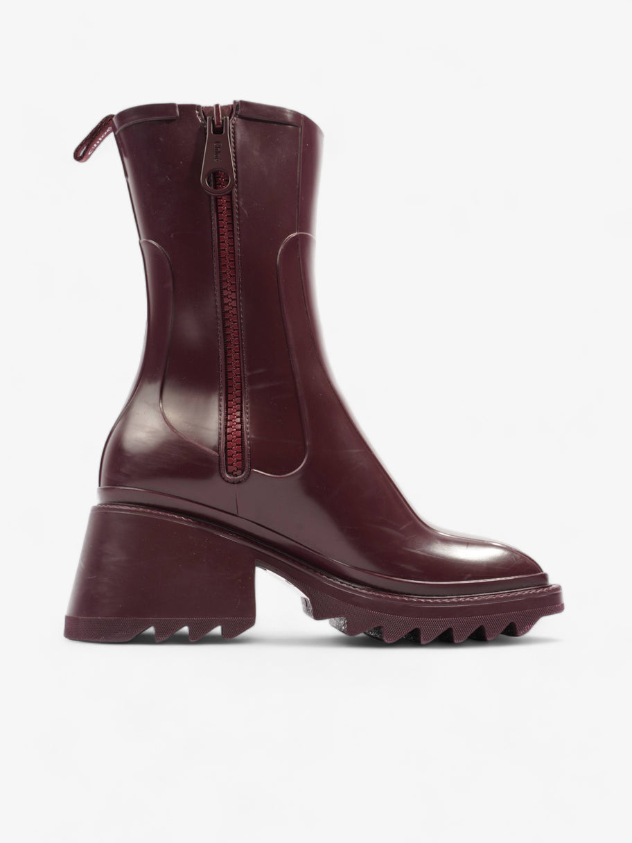 Chloe Betty Rainboots Burgundy Rubber EU 38 UK 5 Luxe Collective