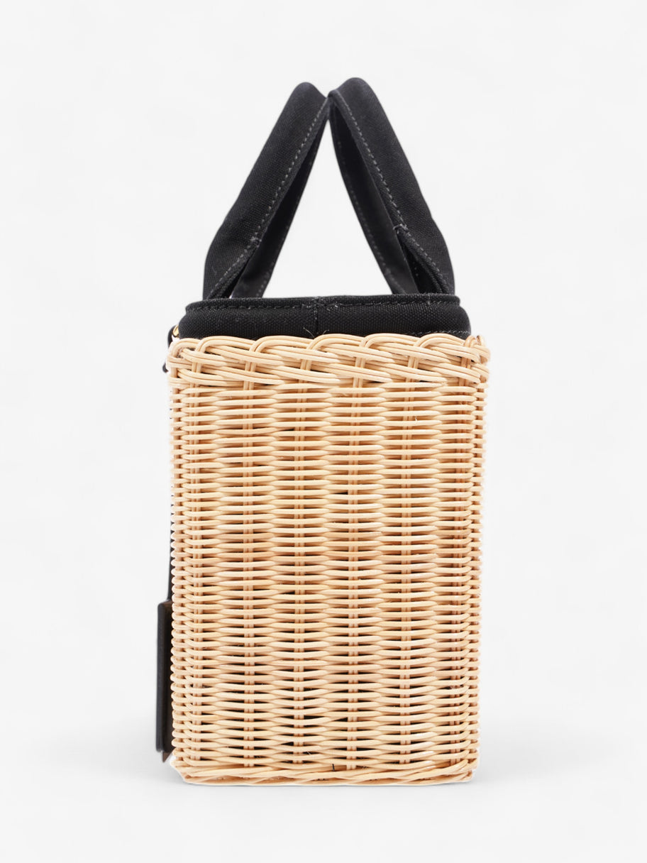 Prada Basket Bag Natural / Black Wicker Image 3