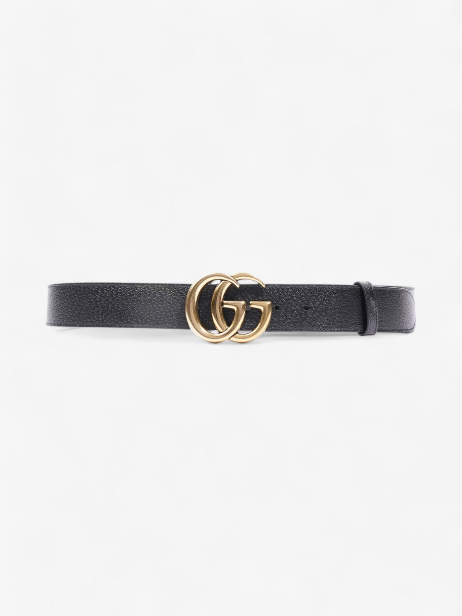 Gucci GG Marmont Belt Black Gold Leather 100cm 40 Luxe Collective