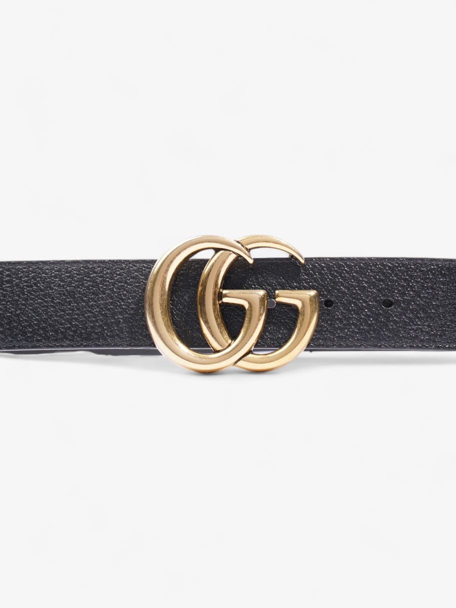 Gucci GG Marmont Belt Black / Gold Leather 100cm 40