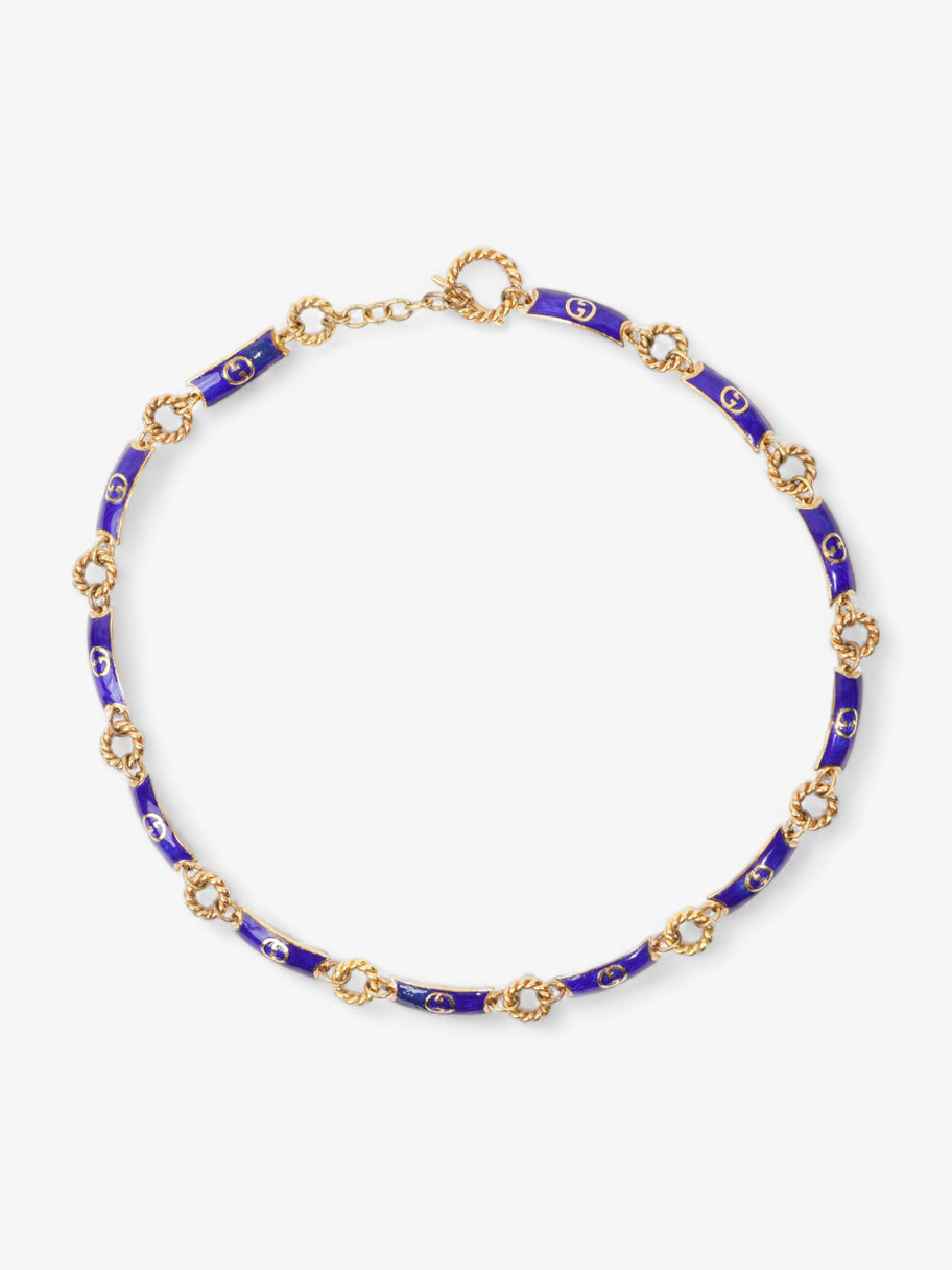 Gucci Interlocking GG Chain Gold / Blue Base Metal Image 1