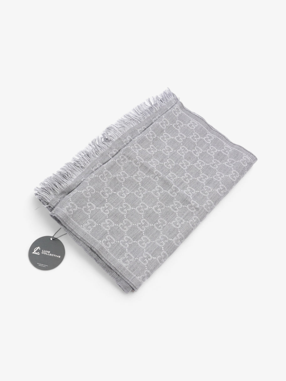 GG-jacquard Scarf Grey Wool Image 5