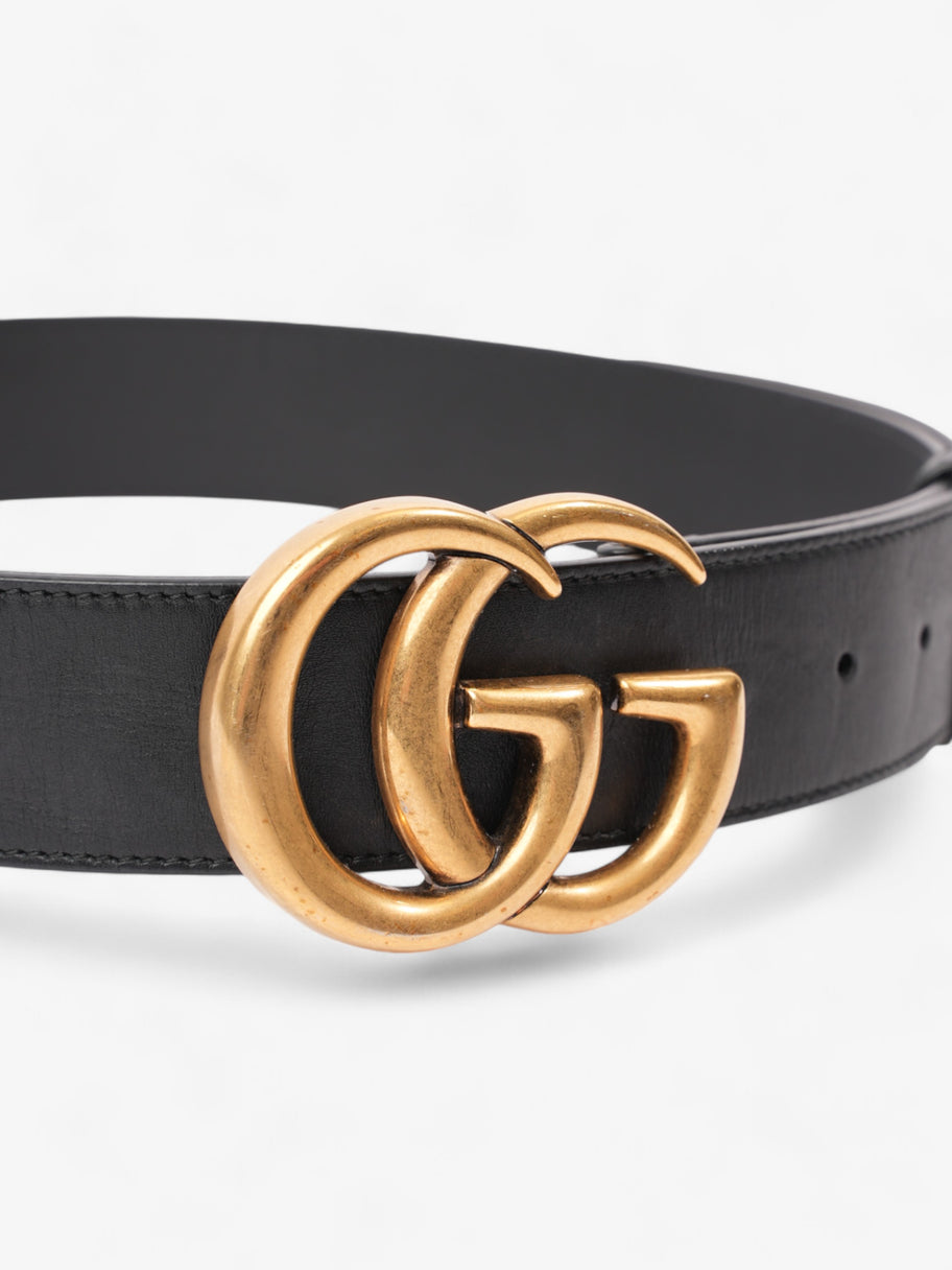 Gucci GG Marmont 2015 Re-Edition Wide Belt Black / Gold Leather 80cm / 32