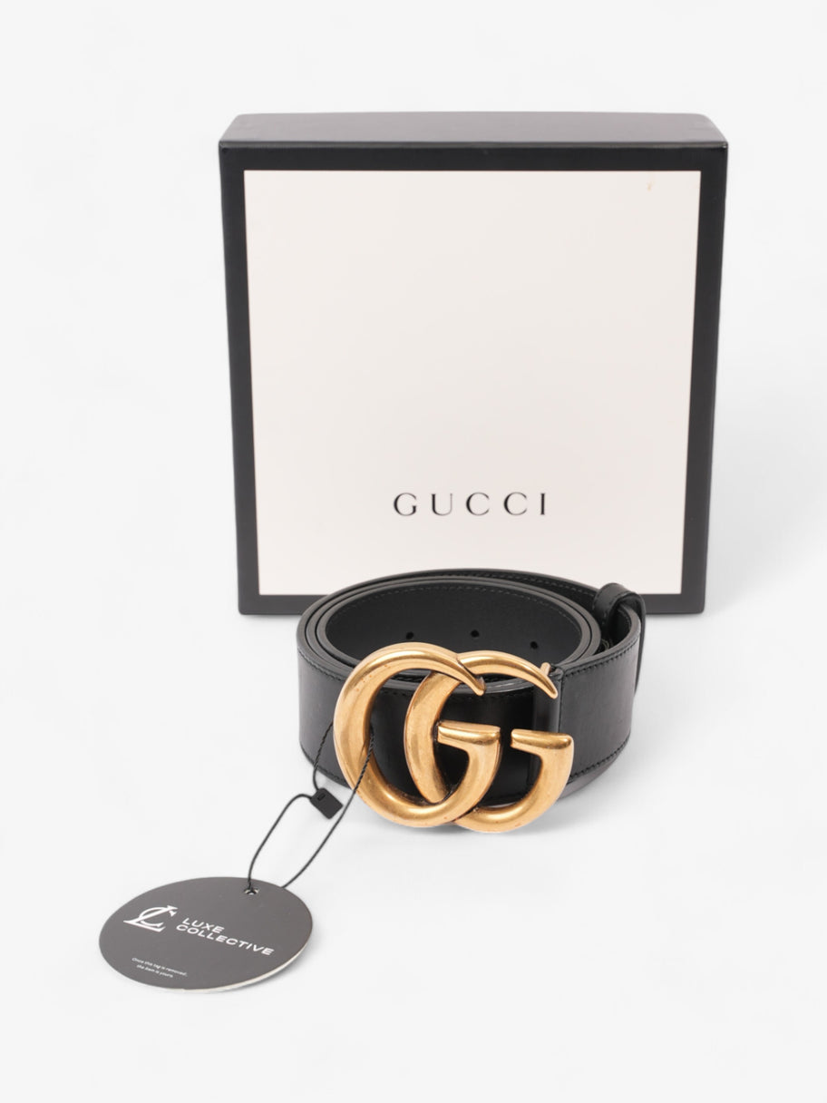 Gucci GG Marmont 2015 Re-Edition Wide Belt Black / Gold Leather 80cm / 32