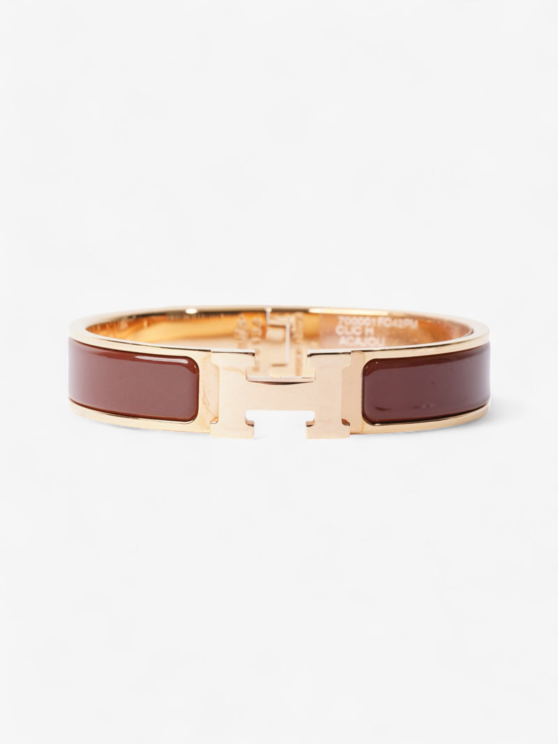  Hermes Clic H Burgundy / Gold Enamel PM