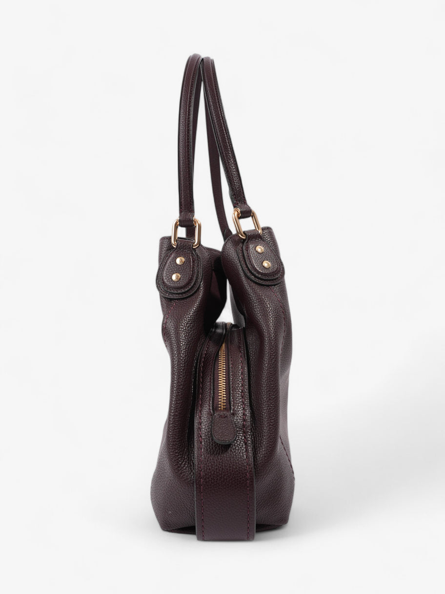 Coach Edie Burgundy Grained Leather 31 Image 3