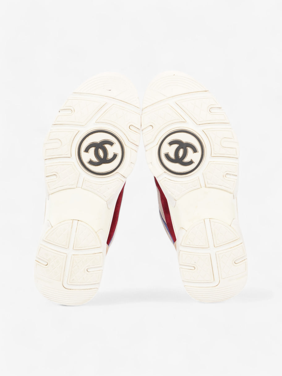 Chanel CC Logo Sneakers Maroon  / Black / Beige Suede EU 41 UK 8.5 Image 7