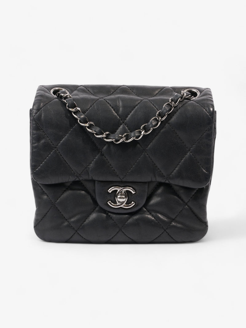  Chanel Classic Square Flap Black Lambskin Leather Mini