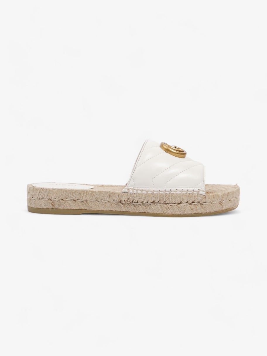 Gucci GG Marmont Espadrille Sandals White / Gold Leather EU 35.5 UK 2.5 Image 1