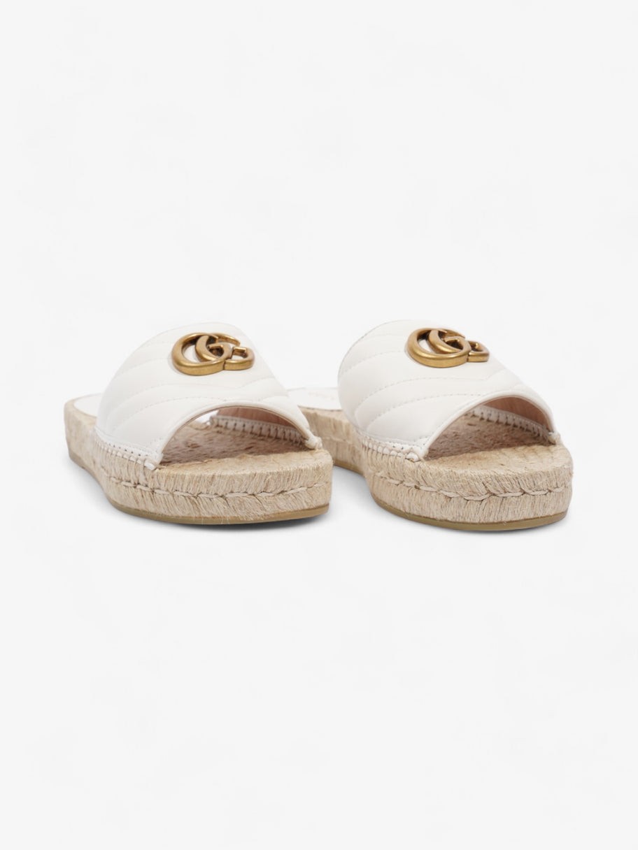 Gucci GG Marmont Espadrille Sandals White / Gold Leather EU 35.5 UK 2.5 Image 2