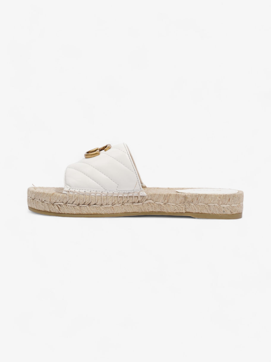 Gucci GG Marmont Espadrille Sandals White / Gold Leather EU 35.5 UK 2.5 Image 3