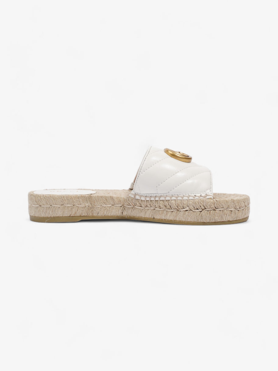 Gucci GG Marmont Espadrille Sandals White / Gold Leather EU 35.5 UK 2.5 Image 4