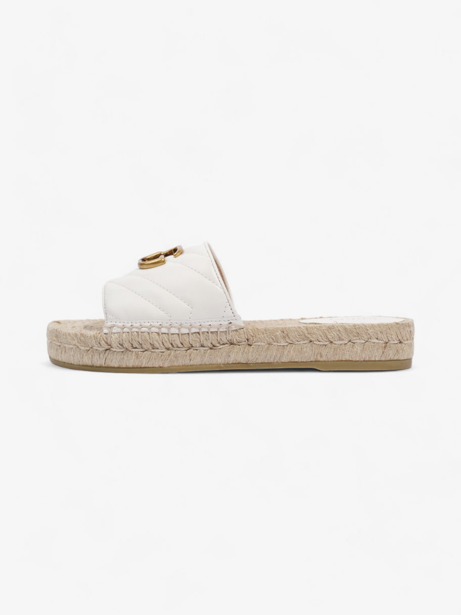 Gucci GG Marmont Espadrille Sandals White / Gold Leather EU 35.5 UK 2.5 Image 5