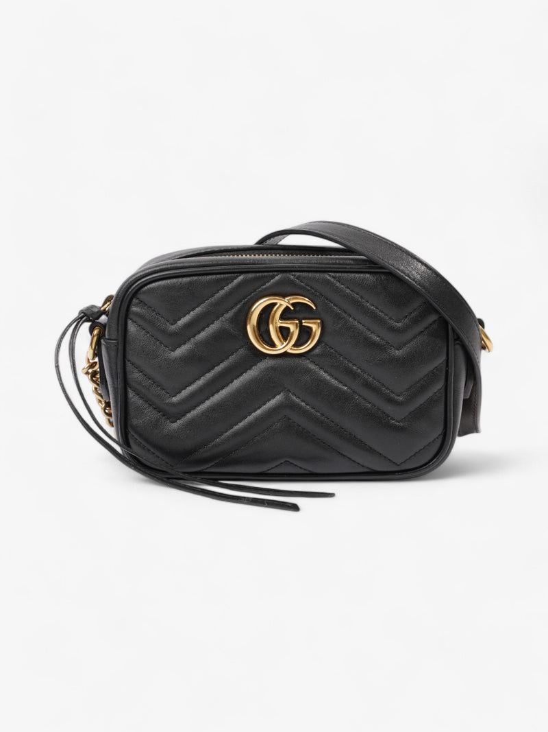  Gucci GG Marmont Black Matelasse Leather Mini