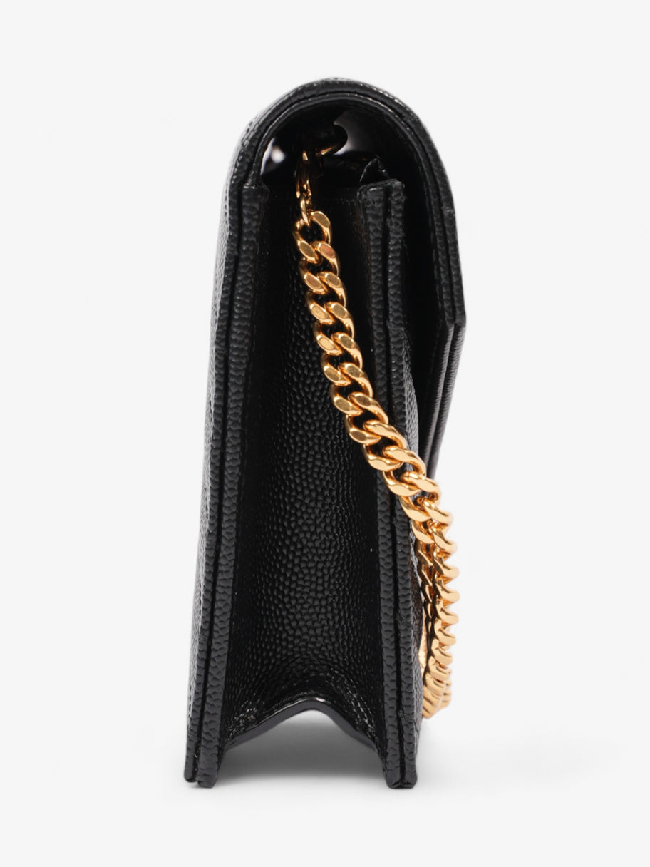 Saint Laurent Envelope Chain Wallet Black Grained Leather Image 5