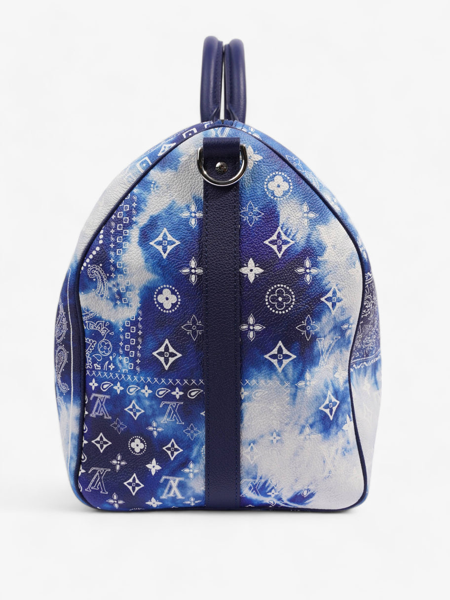 Limited Edition Bandana Keepall 50 Blue / White Leather Image 2