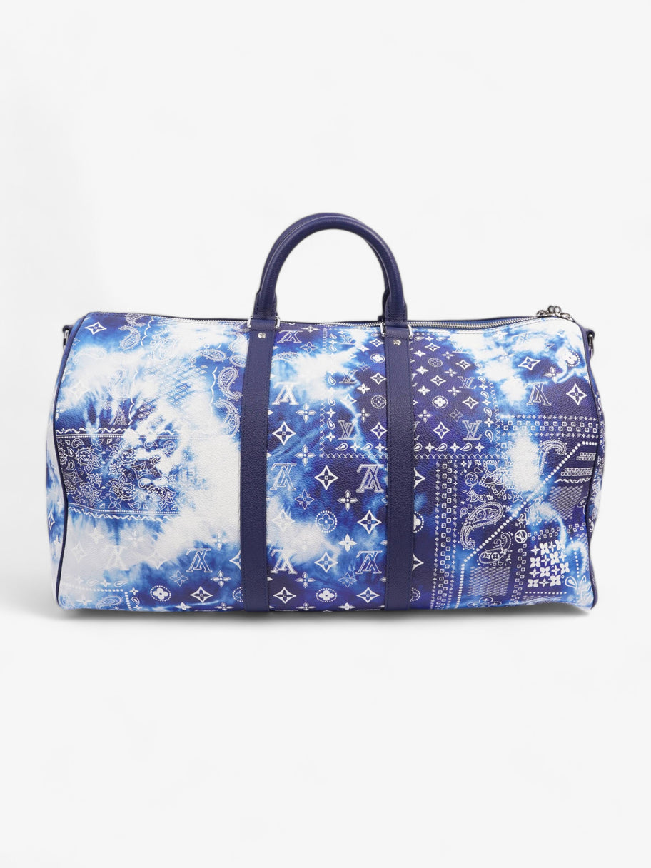 Limited Edition Bandana Keepall 50 Blue / White Leather Image 3