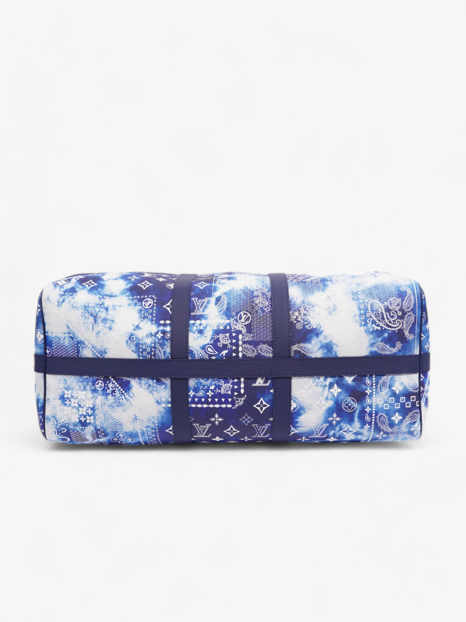 Limited Edition Bandana Keepall 50 Blue / White Leather Image 5