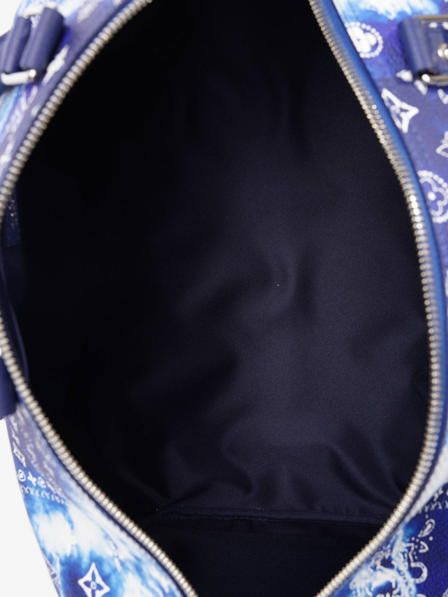 Limited Edition Bandana Keepall 50 Blue / White Leather Image 8