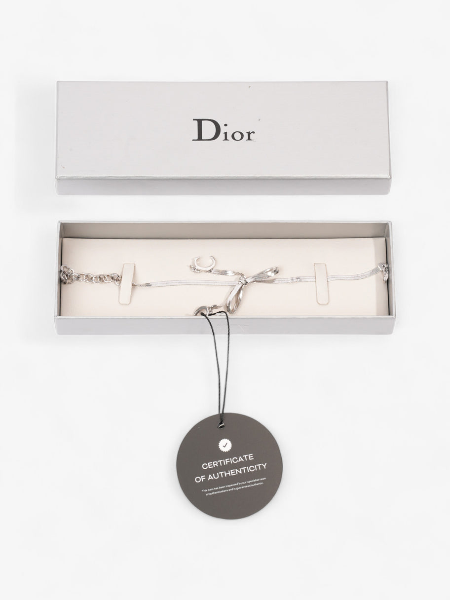 Christian Dior Bow Bracelet Silver Base Metal Image 5