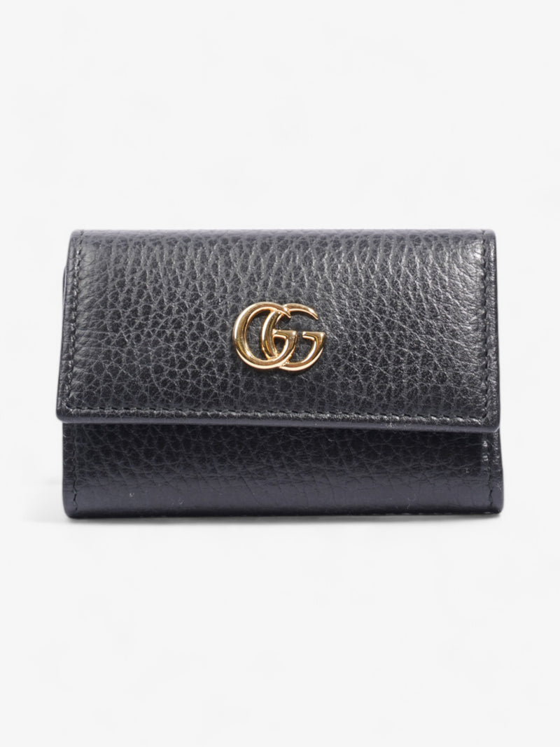  Gucci GG Marmont Key Case Black / Gold Leather