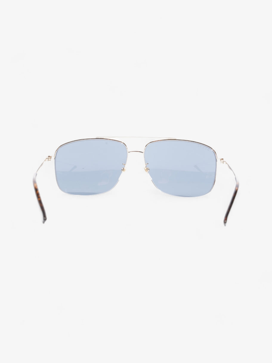 Gucci Square Framed Sunglasses Silver / Red / Blue Acetate 140mm Image 3